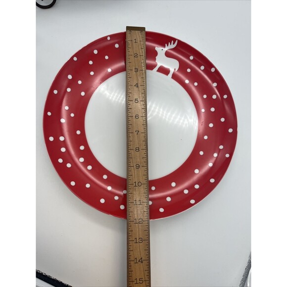 Ponette Japan Christmas Charger Platter Christmas Tree Red Reindeer Decor 12" - Picture 5 of 5